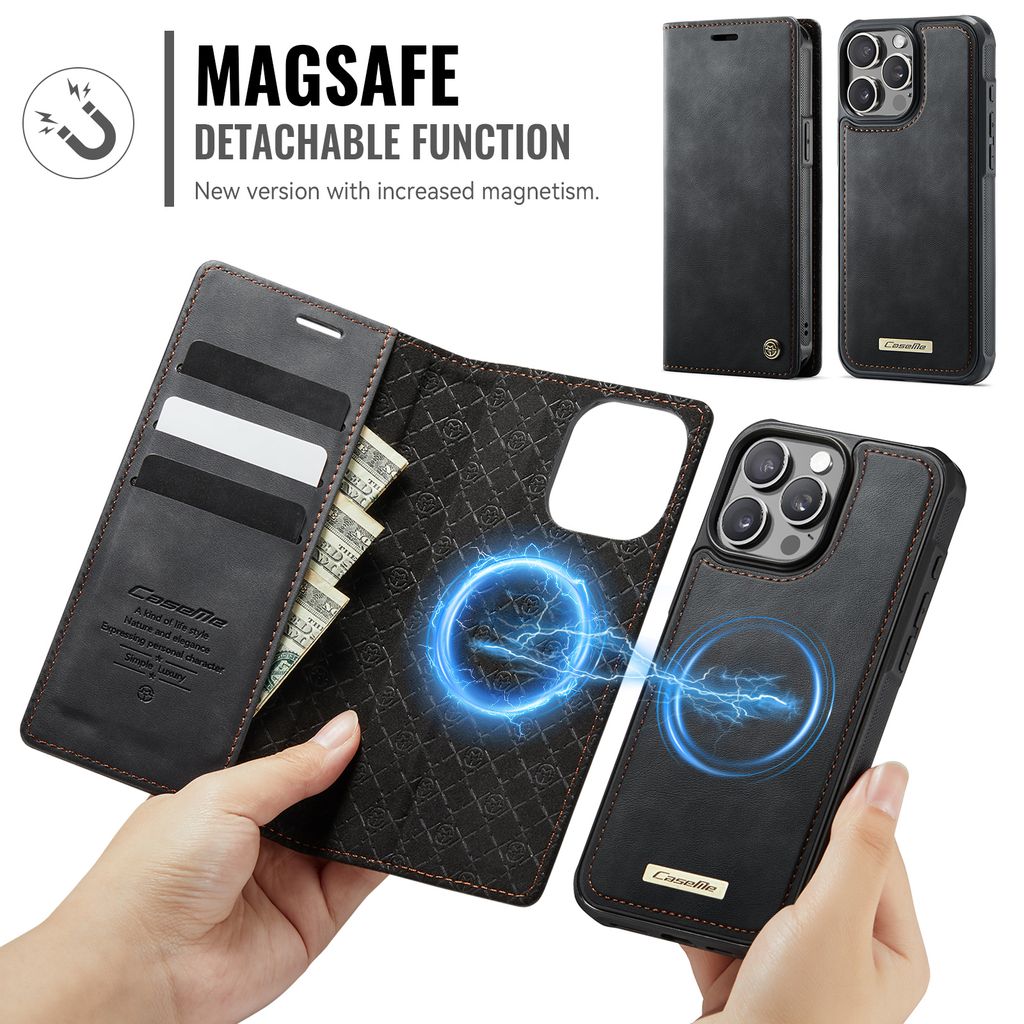 CaseMe iPhone 15 Pro Max Fodral C49 Series Svart
