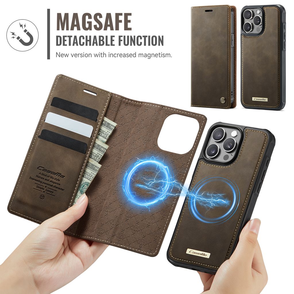 CaseMe iPhone 15 Pro Max Fodral C49 Series Brun