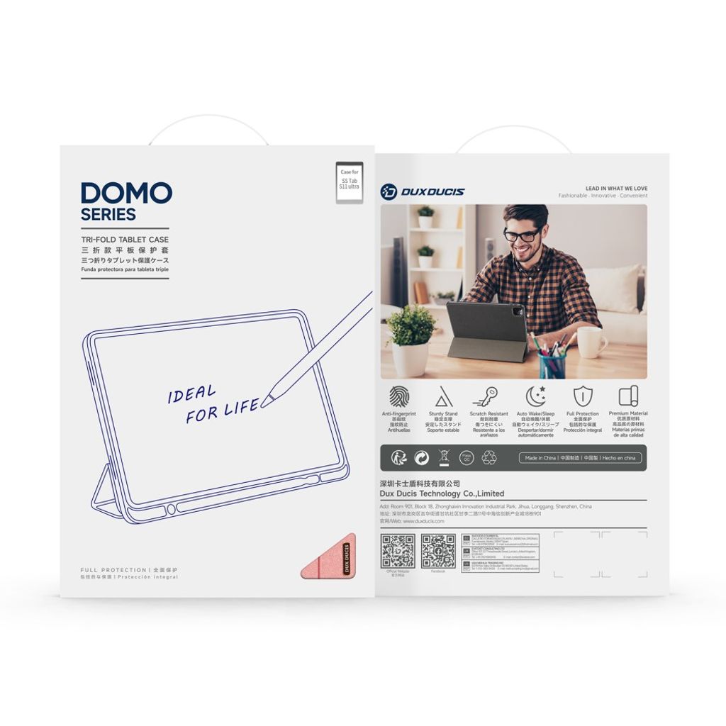 Dux Ducis Samsung Galaxy Tab S11 Ultra/S12 Ultra Fodral DOMO Series Rosa