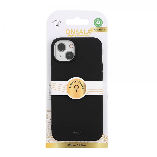 Onsala iPhone 15 Plus Skal Silicone Touch MagSeries Svart
