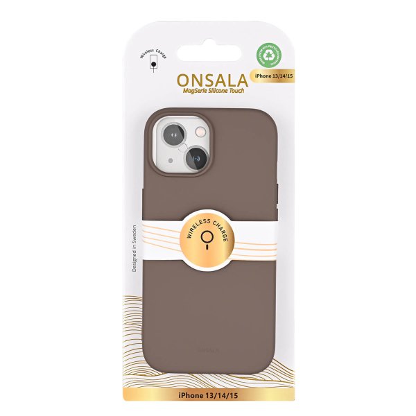Onsala iPhone 13/iPhone 14/iPhone 15 Skal Silikonkänsla Chocolate