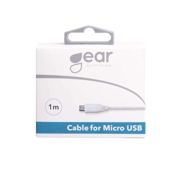 Gear Laddkabel Micro-USB till USB-A 1m Vit
