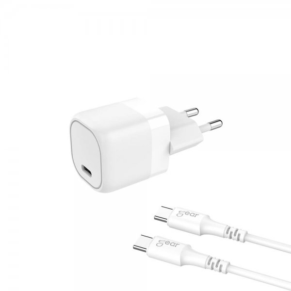Gear Laddare 1xUSB-C PD/PPS 25W Kabel USB-C-USB-C 1m