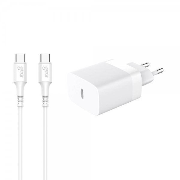 Gear Laddare med Kabel PD/PPS Travel Charger 30W Vit