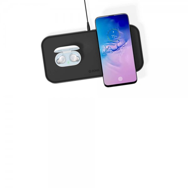 Zens Dual Aluminium Wireless Charger Svart