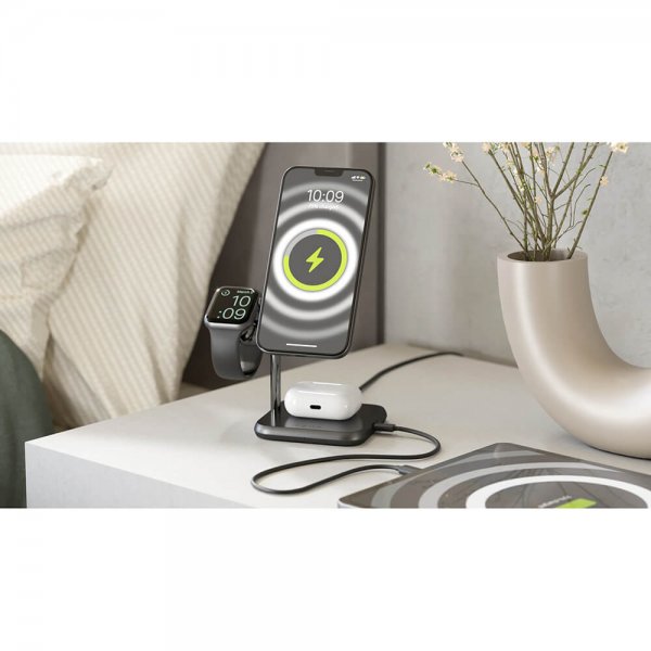 Zens 4-in-1 MagSafe/Watch Wireless Charging Station Svart