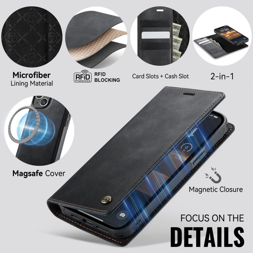 CaseMe iPhone 13 Fodral C49 Series Svart
