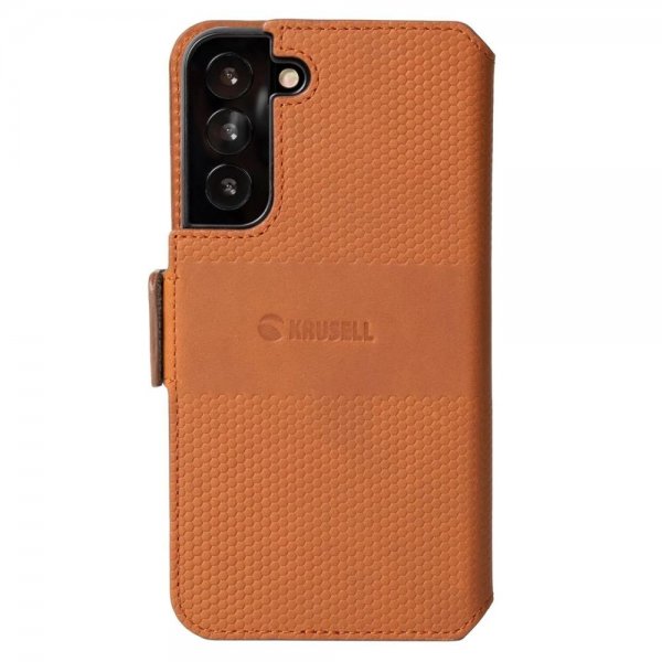 Krusell Samsung Galaxy S22 Fodral Leather PhoneWallet Cognac