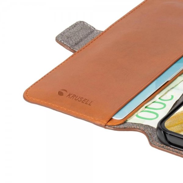 Krusell Samsung Galaxy S22 Fodral Leather PhoneWallet Cognac