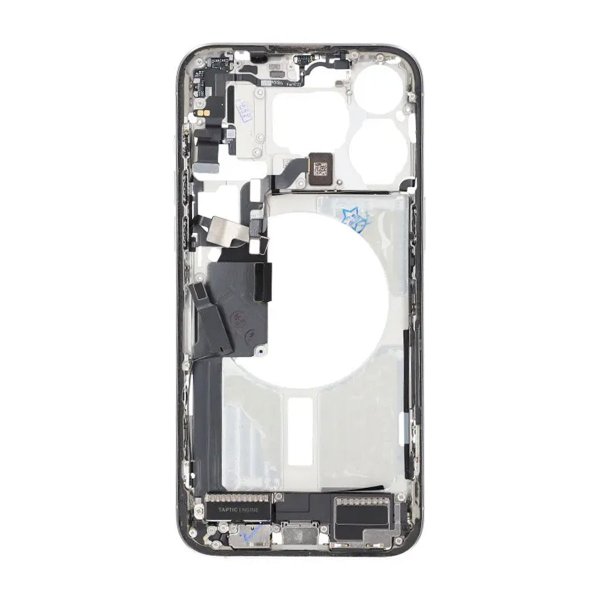 Mittenram med smådelar för iPhone 15 Pro Max - Vitt Titan OEM