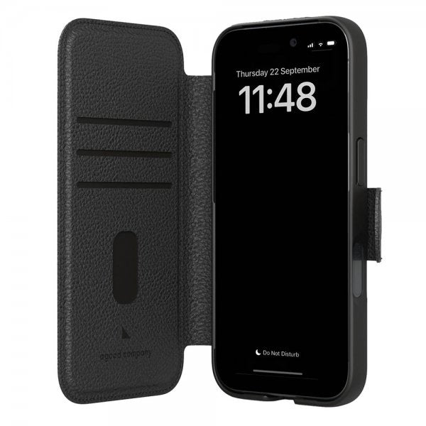 agood company iPhone 16e/17e Fodral Cirkulärt Plånboksfodral Svart
