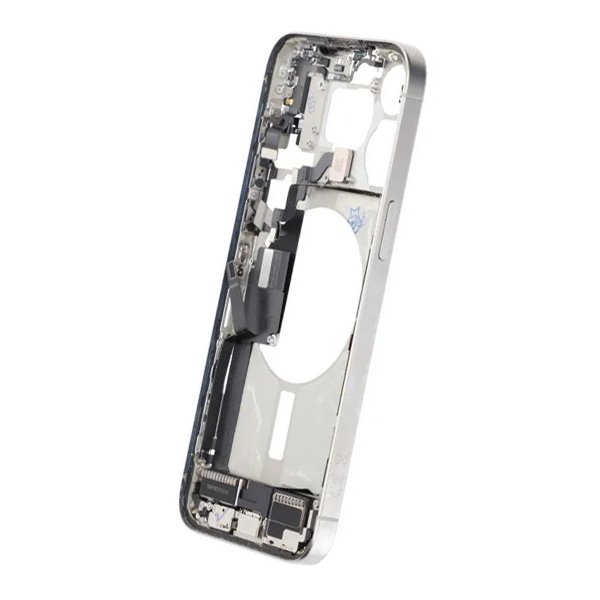 Mittenram med smådelar för iPhone 15 Pro Max - Vitt Titan OEM