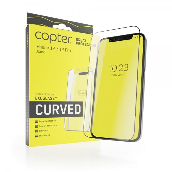 Copter iPhone 12/iPhone 12 Pro Skärmskydd Exoglass Curved