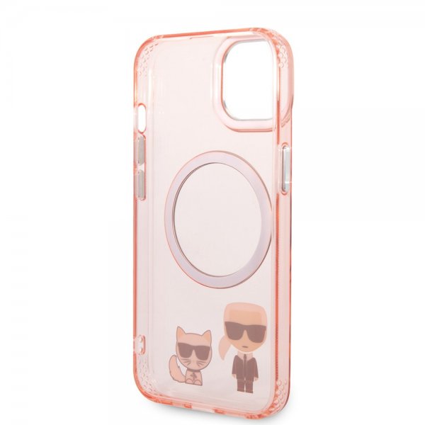 Karl Lagerfeld iPhone 14 Plus Skal Karl & Choupette MagSafe Rosa