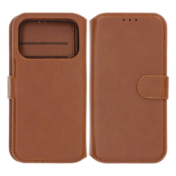 Rvelon iPhone 17 Pro Max Fodral 4 Kortfack Löstagbart Skal Brun