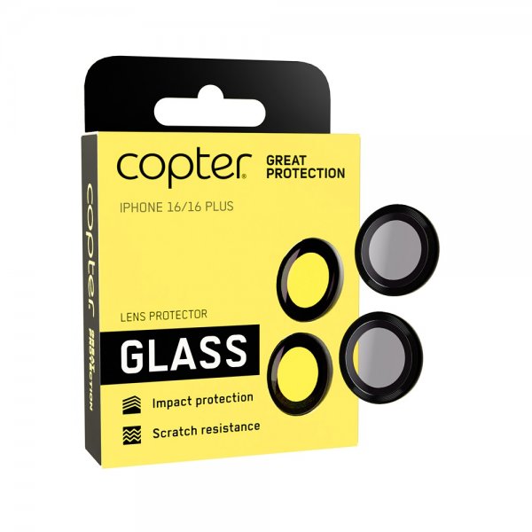 Copter iPhone 16/iPhone 16 Plus Kameraskydd Exoglass Lens Protector