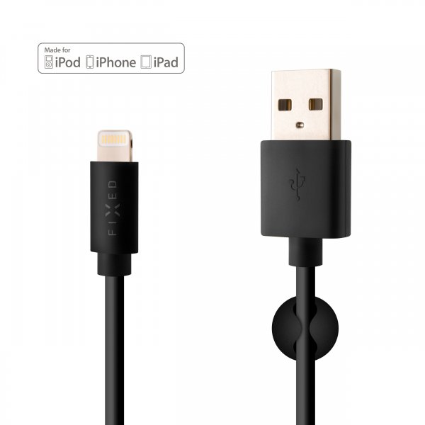 Fixed Kabel USB-A till Lightning 2m Svart