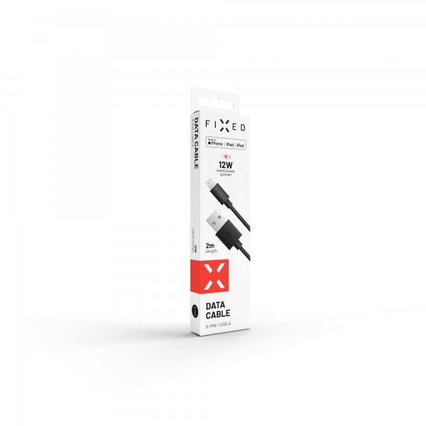 Fixed Kabel USB-A till Lightning 2m Svart