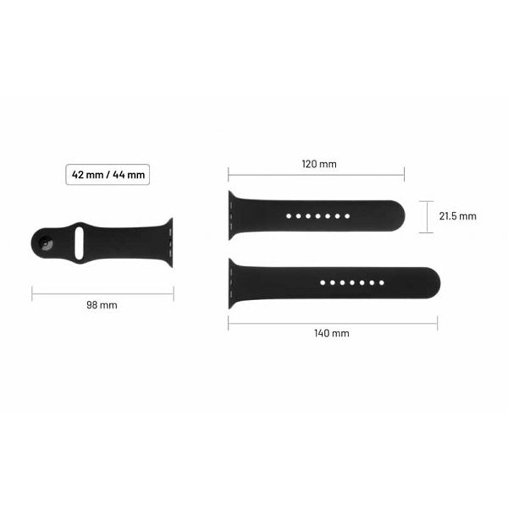 Fixed Apple Watch 44/45/46mm/Apple Watch Ultra Armband Silicone Strap Svart