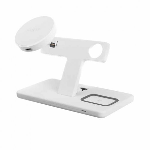 Fixed Trådlös Laddare MagPowerstation 3in1 Stand MagSafe Vit