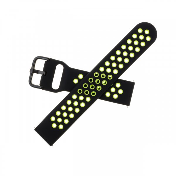 Fixed Samsung Galaxy Watch 20mm Armband Sport Silicone Strap Black Lime