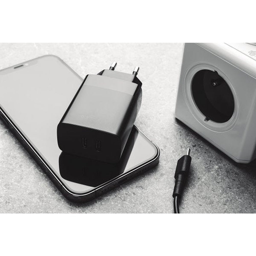Fixed Laddare PD Travel Charger 2xUSB-C 35W Svart