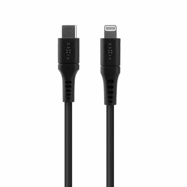 Fixed Kabel Liquid Silicone USB-C/Lightning 0.5m Svart