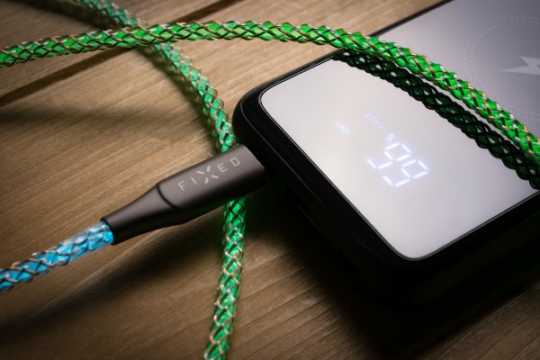 Fixed Kabel Glowing RGB LED USB-C till USB-C 1.2m