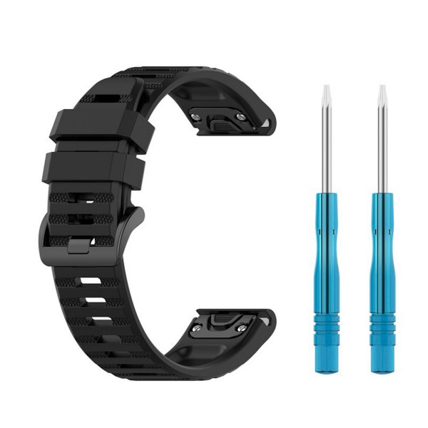 Fixed Garmin QuickFit 26mm Armband Silicone Strap Svart