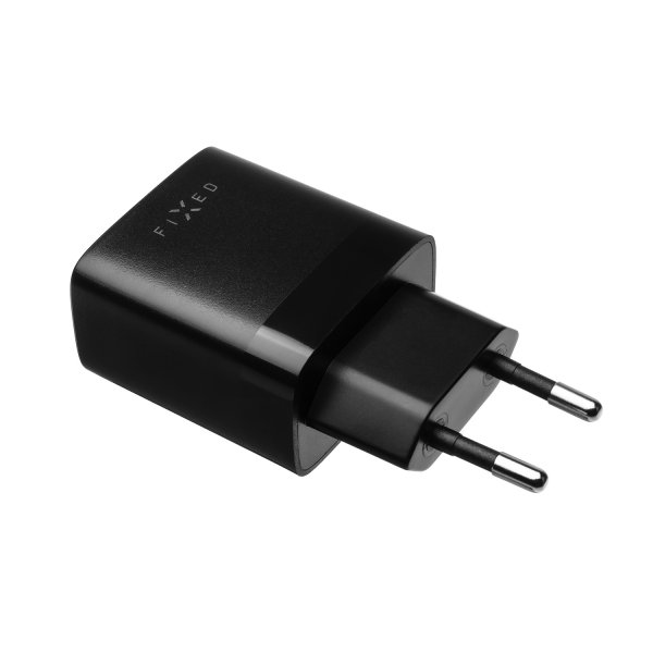 Fixed Laddare med USB-C Kabel 1m 2xUSB-A 17W Svart