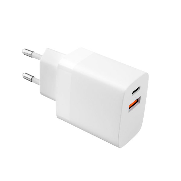 Fixed Laddare med USB-C Kabel 1m 2xUSB-A 17W Vit