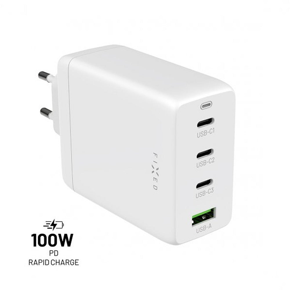 Fixed Laddare GaN100 3xUSB-C & 1xUSB-A