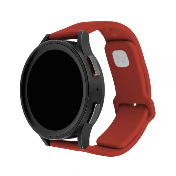 Fixed Samsung Galaxy Watch 20mm Armband Silicone Sporty Strap Röd