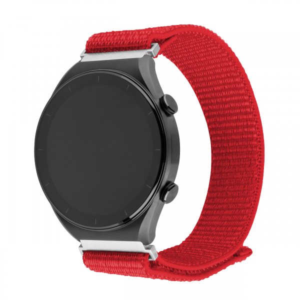 Fixed Samsung Galaxy Watch 20mm Armband Nylon Sporty Strap Röd
