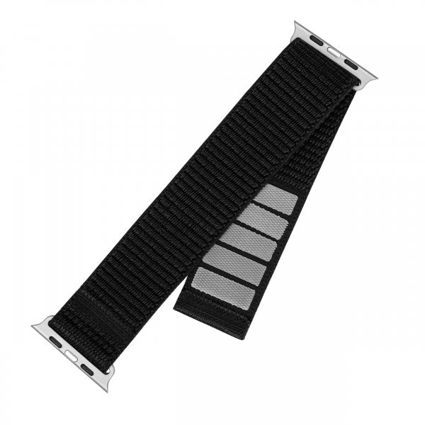 Fixed Apple Watch 44/45/46mm Armband Nylon Sporty Strap Svart