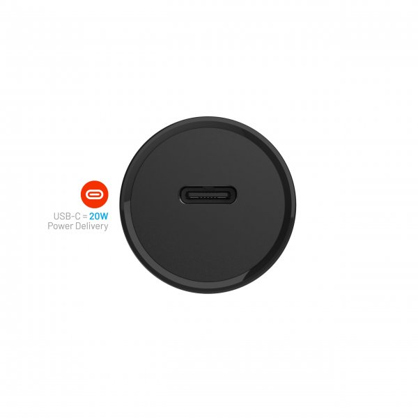 Fixed Billaddare med USB-C Kabel 1m 20W PD Svart