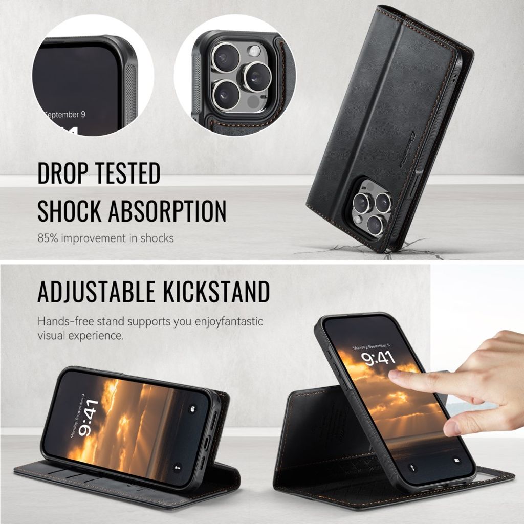 CaseMe iPhone 13 Pro Fodral C49 Series Svart