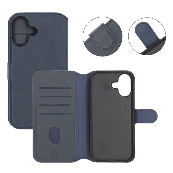 Rvelon iPhone 17 Fodral 4 Kortfack Löstagbart Skal Blå
