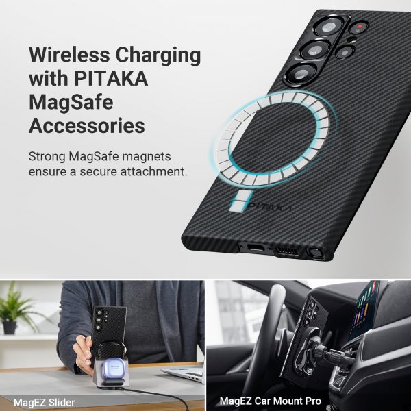 Pitaka Samsung Galaxy S23 Ultra Skal MagEZ Case 3 Black/Grey Twill