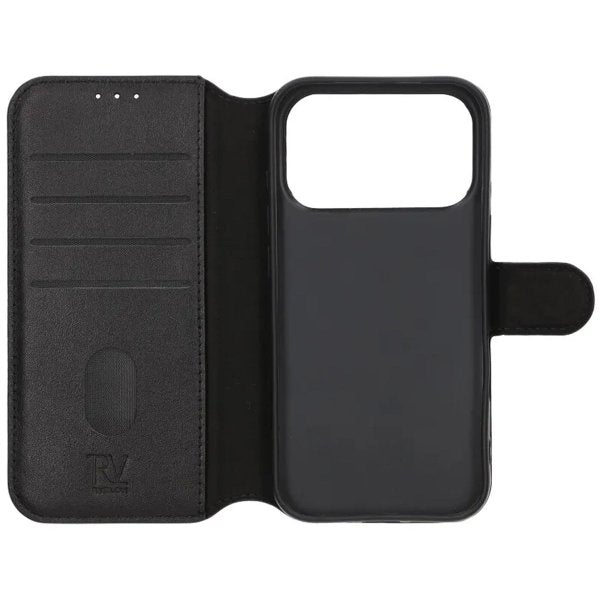 Rvelon iPhone 17 Pro Fodral Äkta Läder Svart