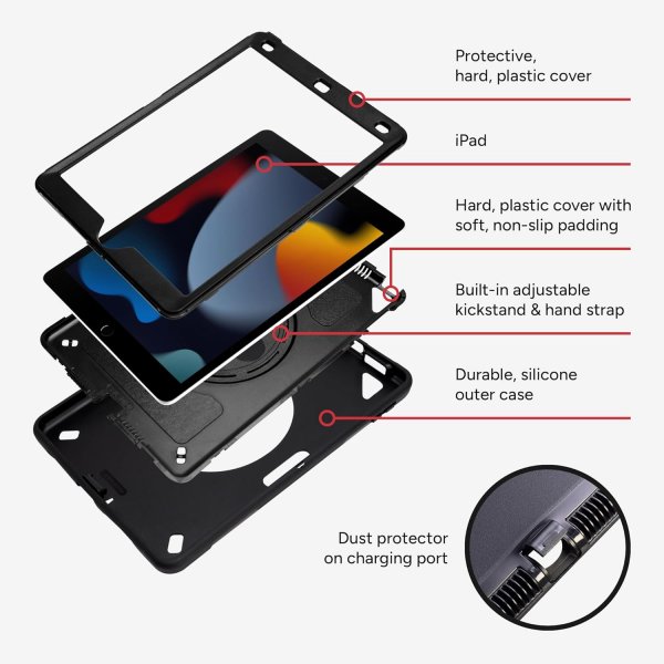 ZAGG iPad 10.2 (gen 7/8/9) Skal Rugged Tablet Case Svart
