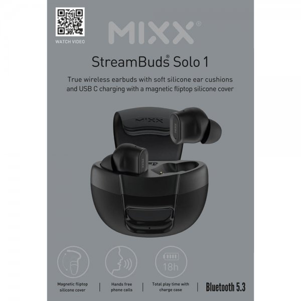 Mixx Hörlurar StreamBuds Solo 1 TWS Svart