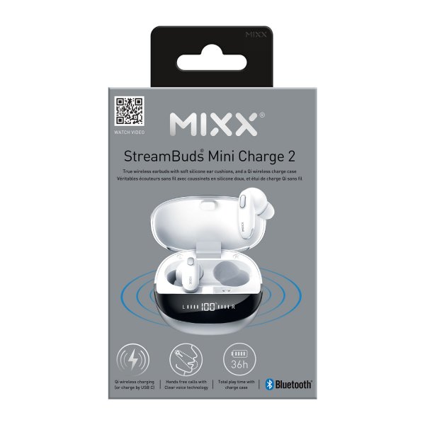 Mixx Trådlösa Hörlurar StreamBuds Mini Charge 2 Vit