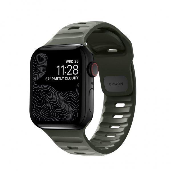 Nomad Apple Watch 38/40/41/42mm Armband Sport Band Ash Green