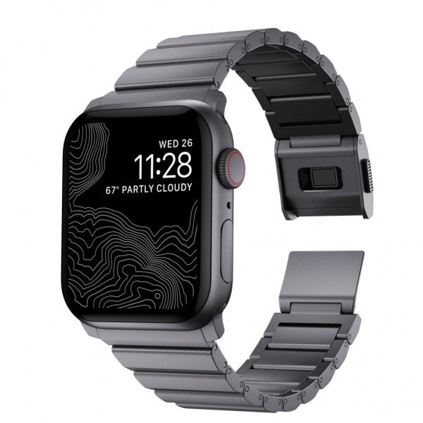 Nomad Apple Watch 44/45/46mm/Apple Watch Ultra Armband Aluminum Band Space Gray