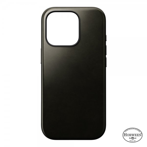 Nomad iPhone 16 Pro Skal Modern Leather Case Horween Green Chrome