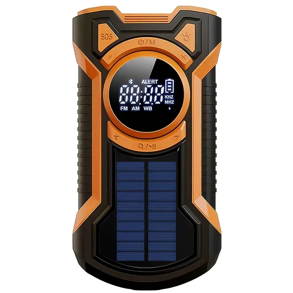Just in Case 5000 mAh Powerbank/Nödradio Solcell och Vev Svart/Orange
