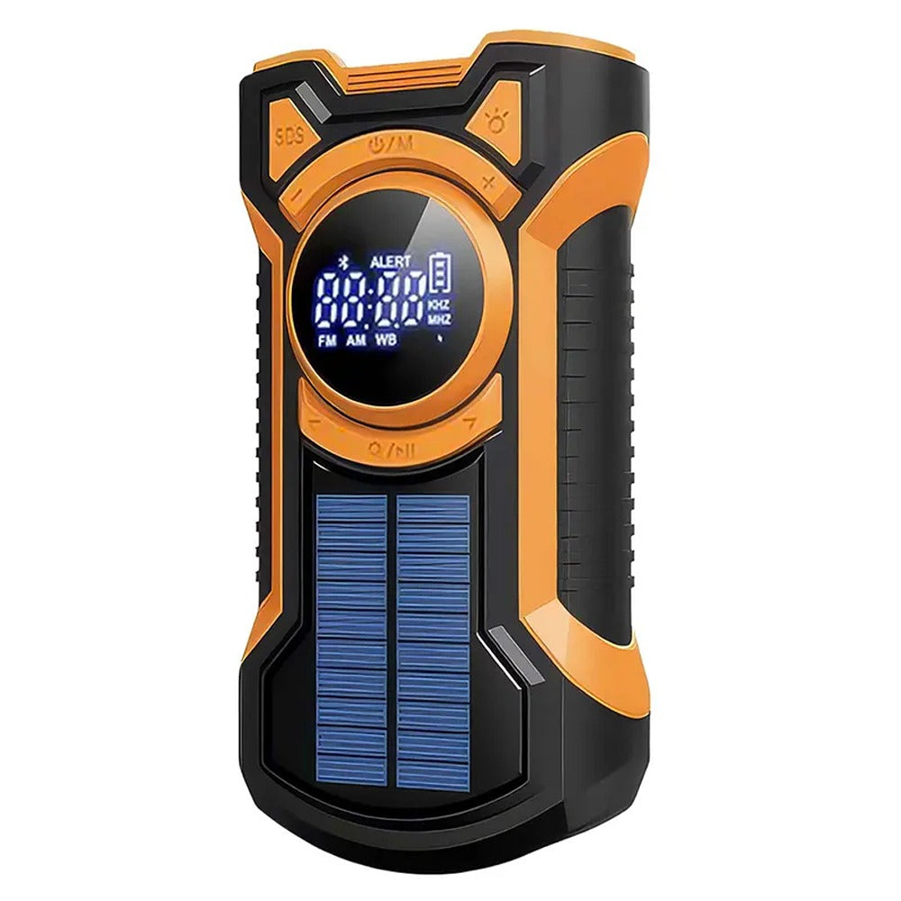 Just in Case 5000 mAh Powerbank/Nödradio Solcell och Vev Svart/Orange