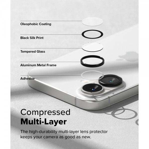 Ringke iPhone 16/iPhone 16 Plus Kameraskydd Camera Lens Frame 2-pack