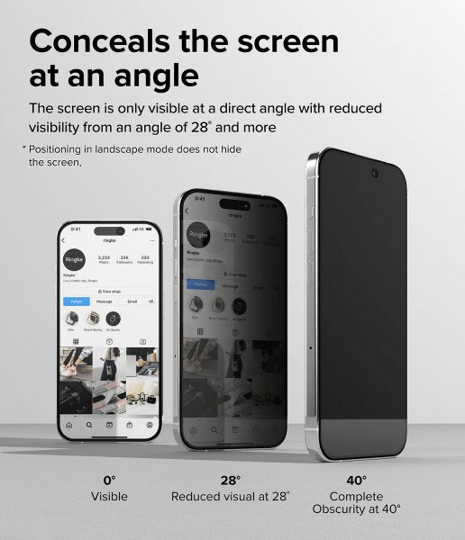 Ringke iPhone 15 Pro Max Skärmskydd Privacy Tempered Glass Installation Jig